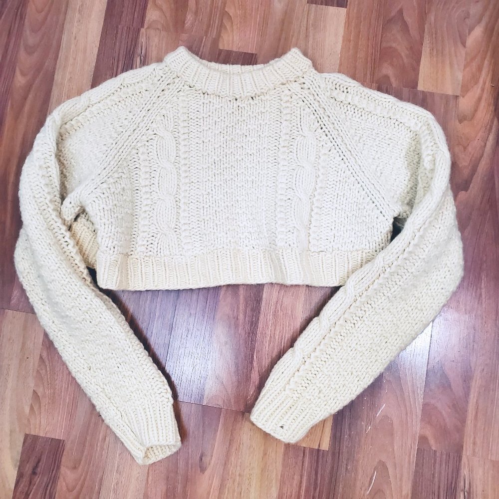 VTG Cropped Fisherman Sweater Handmade EUC